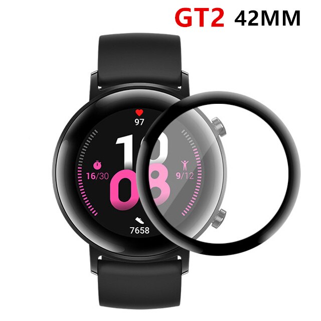 Herdet glass for huawei watch  gt2/2e 46mm/42mm polymer full beskyttelsesfilm huawei watch  gt 2 42/46 mm skjermbeskytter: 3 / 3 stk