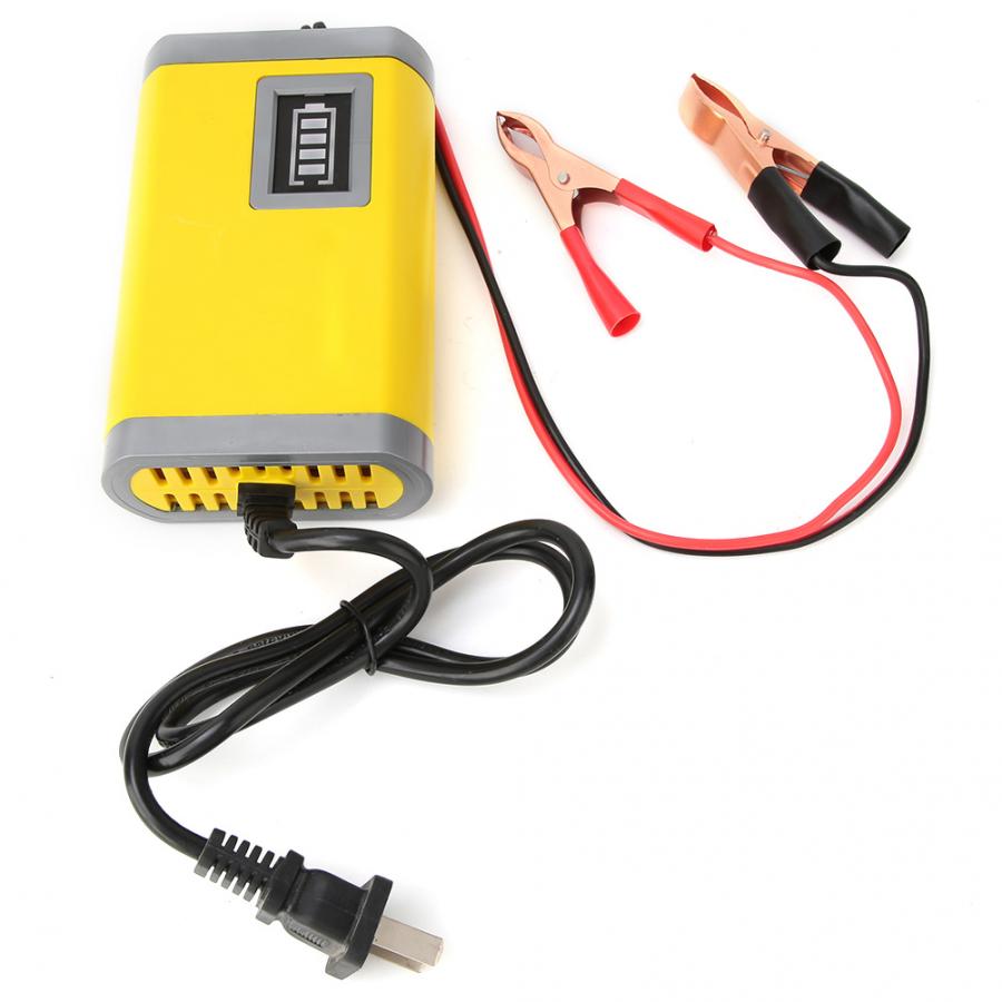 12v bly-syre batterier bil køretøj motorcykel oplader opbevaringsbatteri lcd display oplader med 220v cn stik