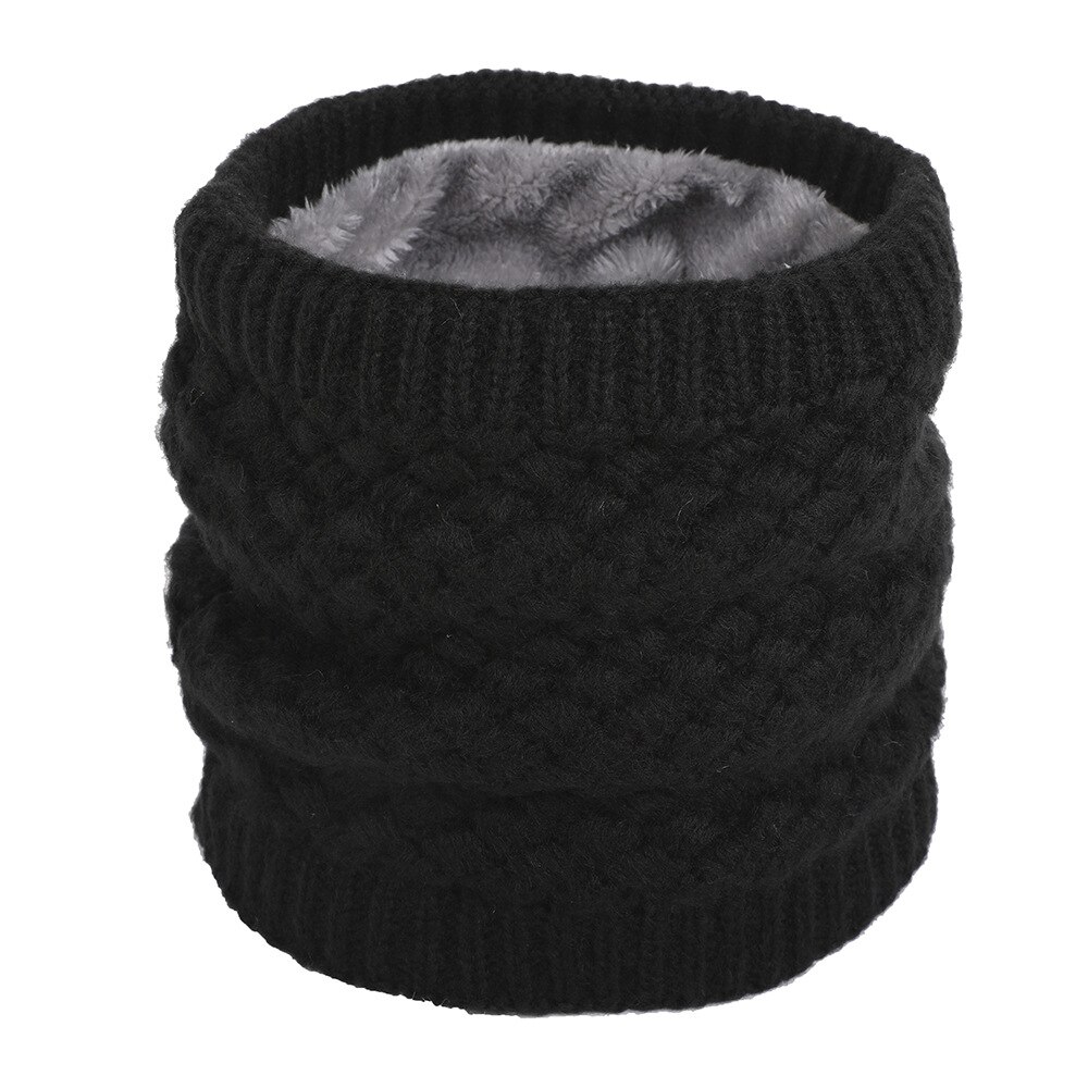 unisex ringe hals skjerf dame vinter fast tykk strikket pels skjerf varm ull kashmir snood barn lue enkle skjerf: 2