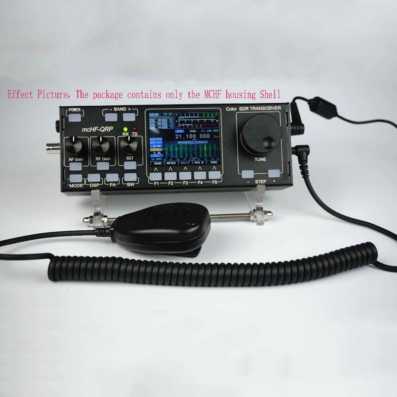 Funda carcasa de aluminio botón DIY Kits para mcHF SDR Radio UI RF 0,4 0,5 + placa protectora + altavoz + mango