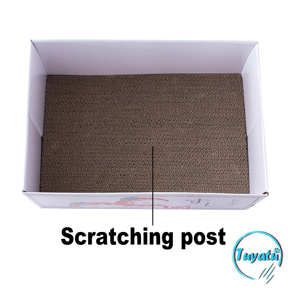 Caja de cartón para gatos, rascador para gatos de juguete para rascar, Cartón corrugado para rascar gatos, rascador para gatos