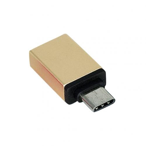 Adaptador OTG tipo C Mini convertidor portátil de aleación de aluminio tipo C macho a USB 3,0 hembra para teléfono Android disco USB: Golden