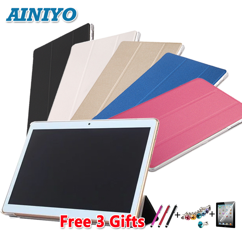 PU Leather Cover for BDF BMXC K107 S107 K108 T900 MTK8752 MTK6592 MTK6580 Octa Core 10.1 inch Tablet Case + Screen Film