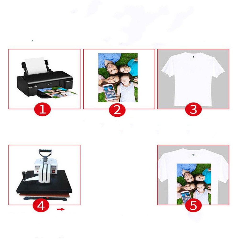 30pcs T-Shirt Printing On Thermal Transfer Paper Light Fabric Fabric Process
