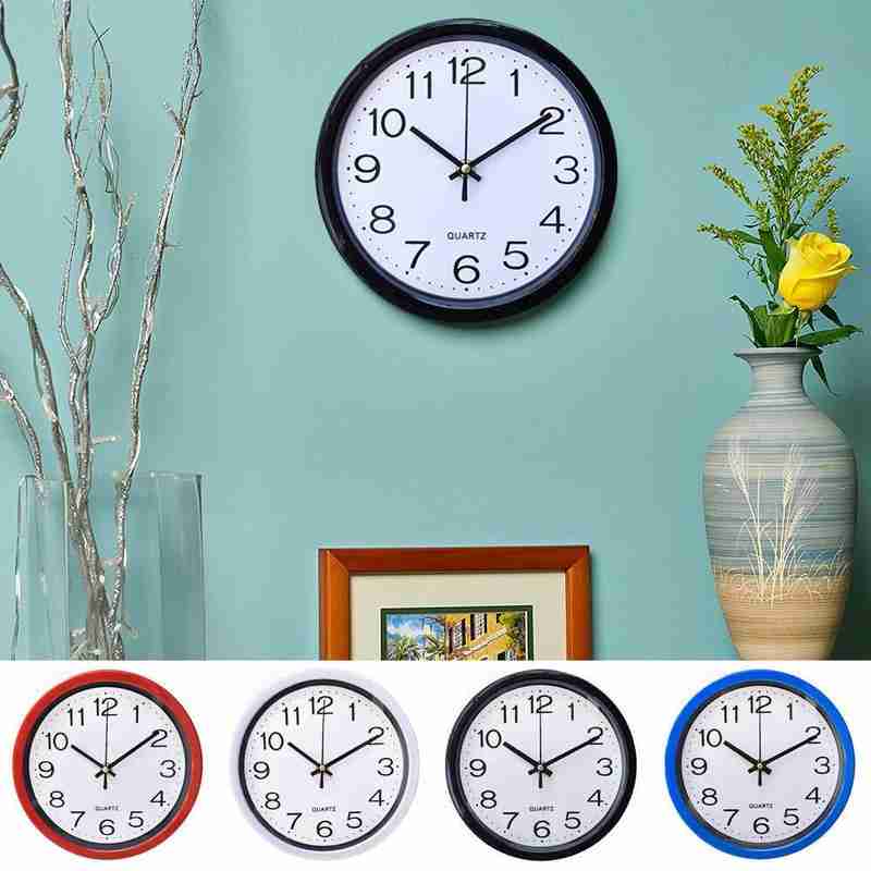 Wall Clock Simplicity Round Quartz Silent Sweep Bedroom Decor Movement For Home Kitchen Office Fits Clocks Room