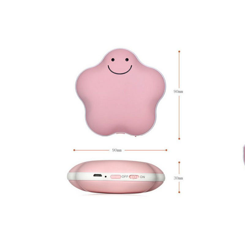 Mini USB Rechargeable Hand Warmer Lucky Star Shape Pocket Hand Warmer Power Bank External Charge Heater Christmas