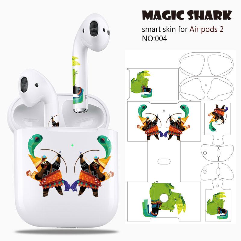 Magic Shark Clear Leaf Flower The North Face Leopard Cells Ultra Thin Sticker Case Film for Apple Airpods 2 Airpods2 001-019: 004