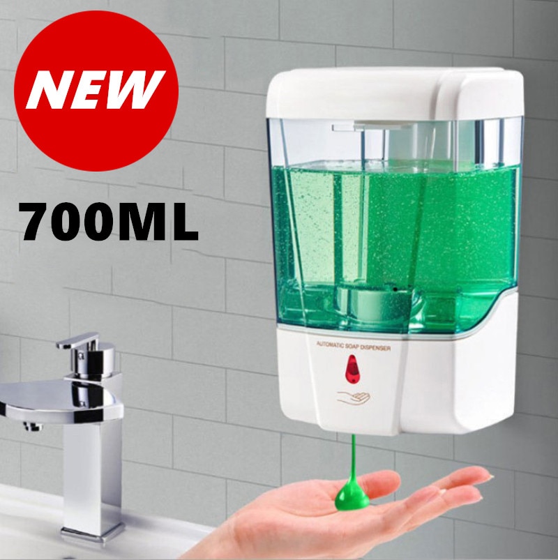 300/700ml Wall Mounted Automatic Sensor Liquid Soap Dispenser Hands Free Washer Touchless Sanitizer kitchen bathrooms
