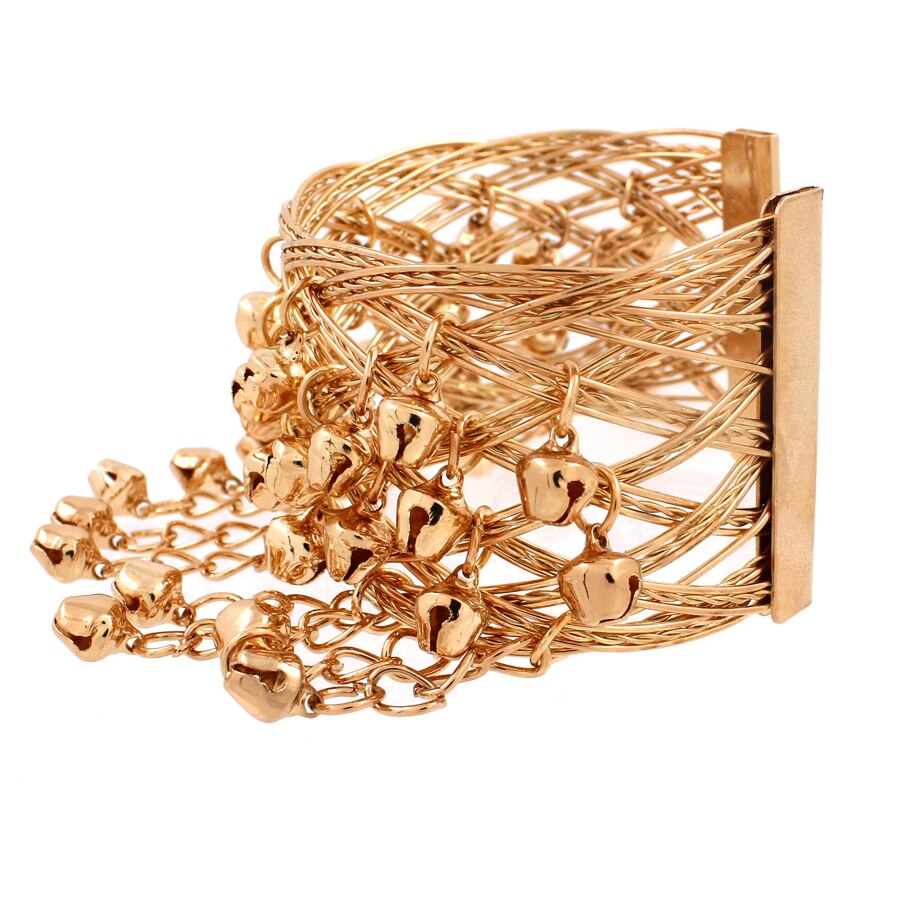 Bracciale Rigido Etnico - Diametro Interno Regolabile 7cm - Motivo Pianta - Placcato Oro/Argento/Bronzo