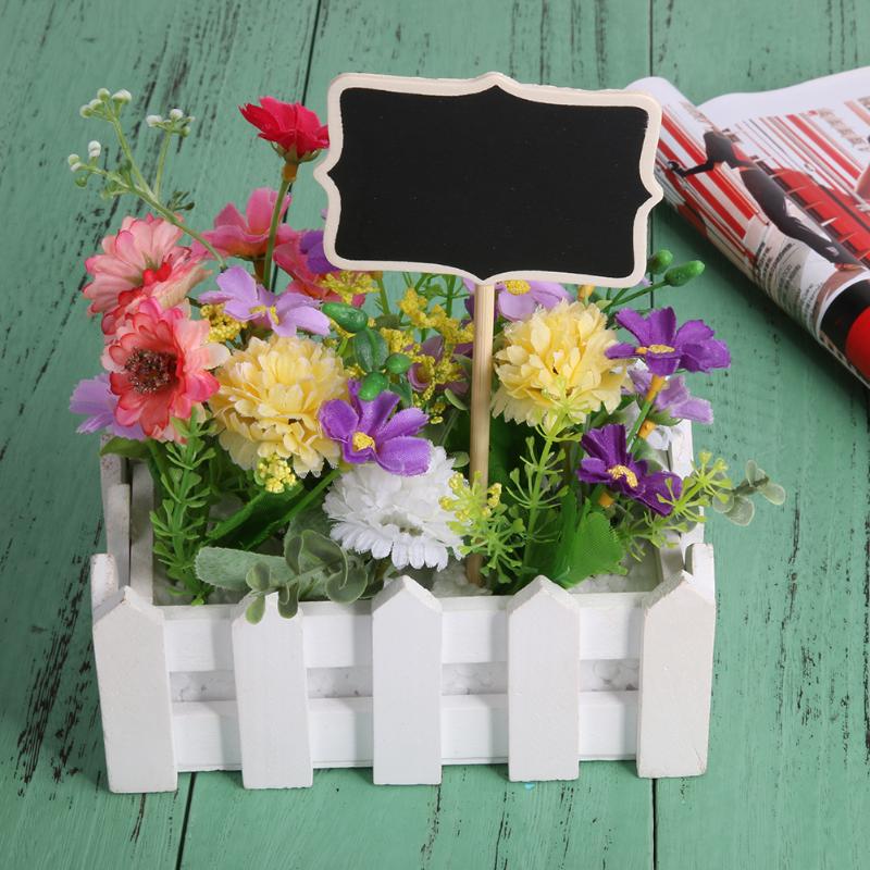 Retangle Mini tableau noir support tableau Wordpad Message Board pince bâton support mariage décoration 20 pièces/ensemble 17X5X0.3 cm