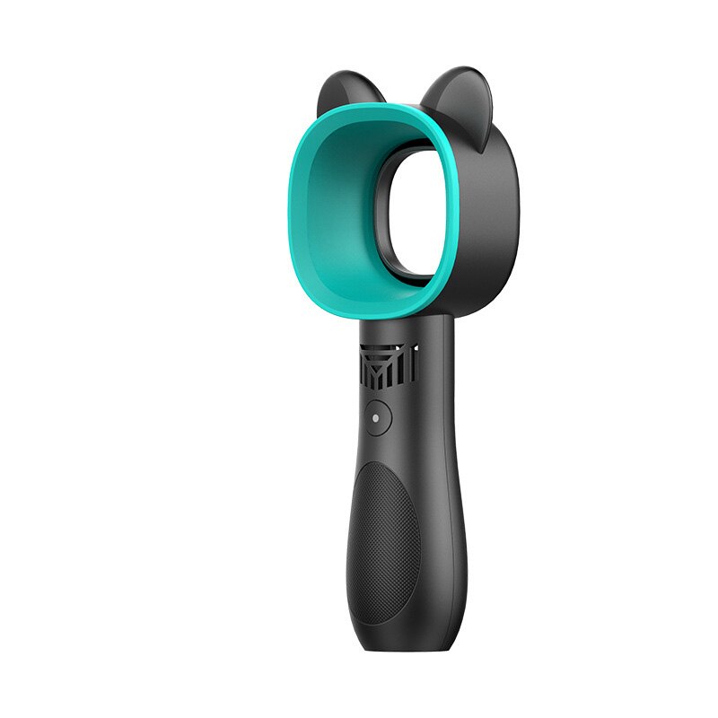 mini vifte uten blader søt katt håndholdte oppladbare usb vifter 2000 mah stum uten vinge til hjemme utendørs ventilator kjøler vifte 8h: Svart