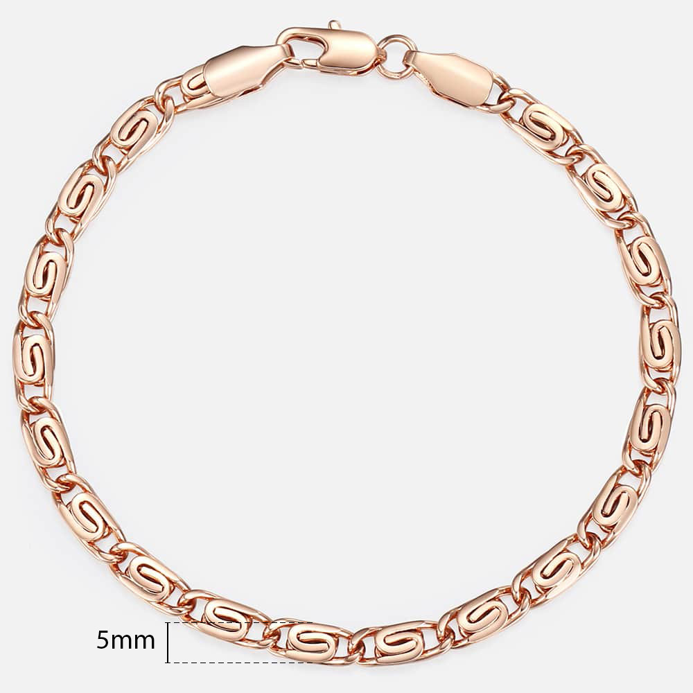 21 Stijlen 585 Rose Gouden Armband Voor Vrouwen Mannen Meisje Slak Curb/Weaving Link Vossenstaart Gehamerd Bismark Bead Chains 20Cm CBB1A: GB179