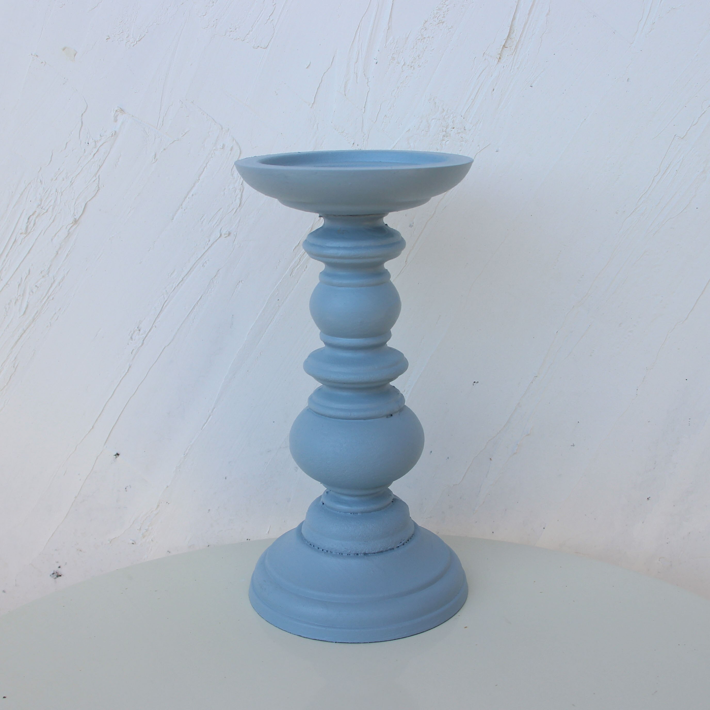 Ensemble de bougeoirs en bois blanc ci-après, chandelier, pot de plantes succulentes, décoration de table et de bureau, décor rustique de mariage et de: M / Bleu marine