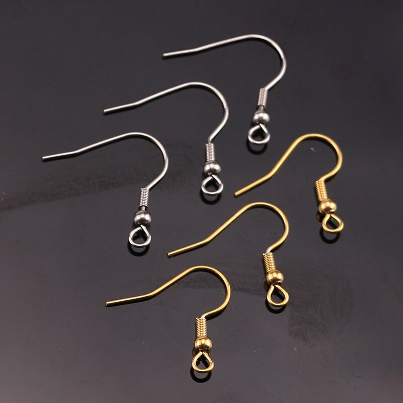 50 Stks/partij Goud Staal Tone Anti-Allergeen Roestvrij Staal Chirurgisch Staal Earring Haken Voor Oorbel Maken Accessoires Hand Made