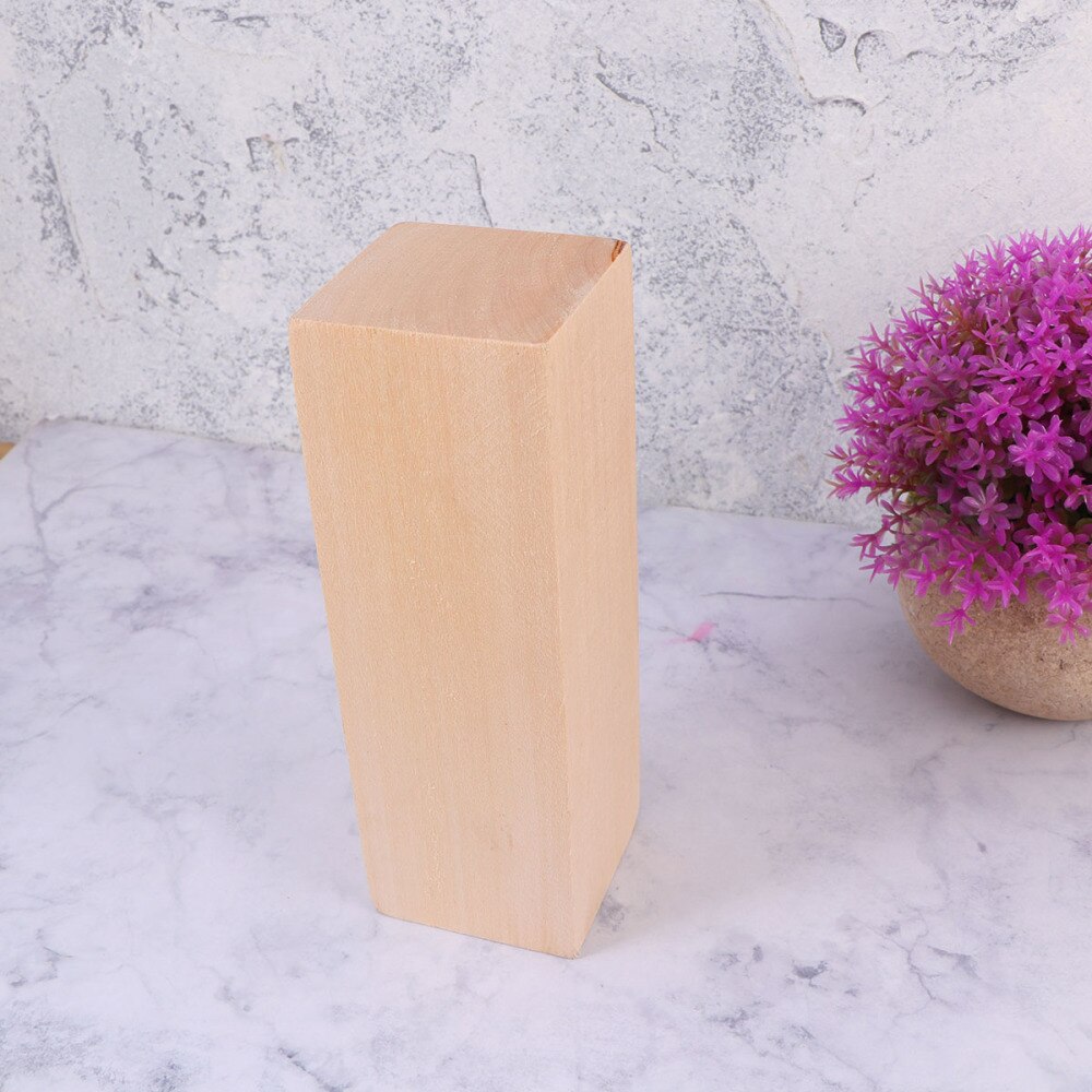 1pc Wood Blocks Wood Durable Unfinished Craft Cubes Blocks Carving Model Decorative Cubes for Home Crafts Art DIY Proj
