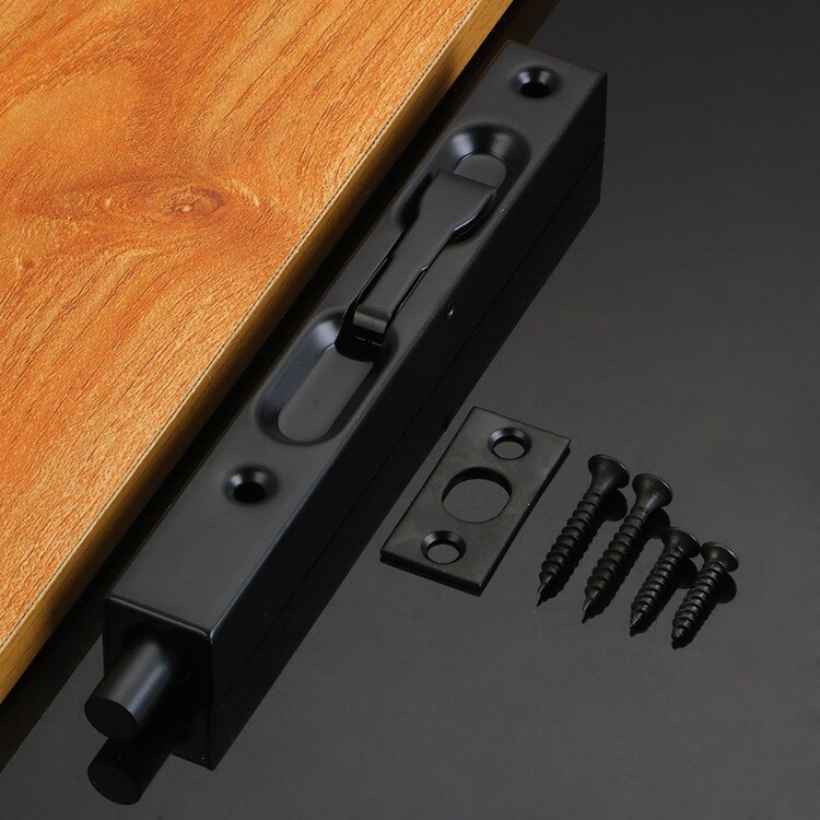 6 Inch Stainless Steel Hidden Door Bolt Security Guard Door Latch Sliding Door Lock Bathroom Bolt Dust Proof Hardware: black