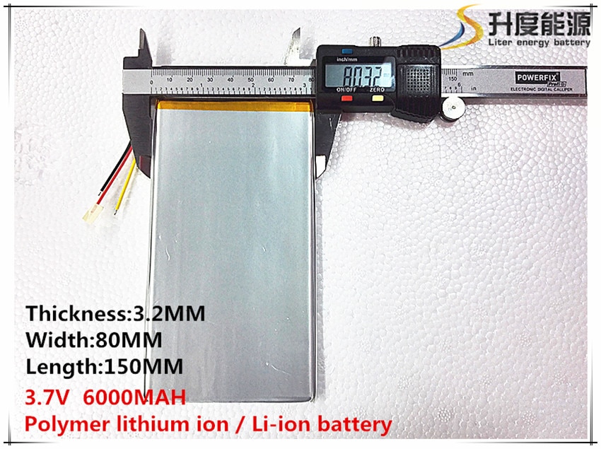 1 PCS 3.7 V 6000 mAH (Echte 5900 mAh) Li-Ion batterij voor V88, V971, m9 Tablet PC, 3.2*82*150mm