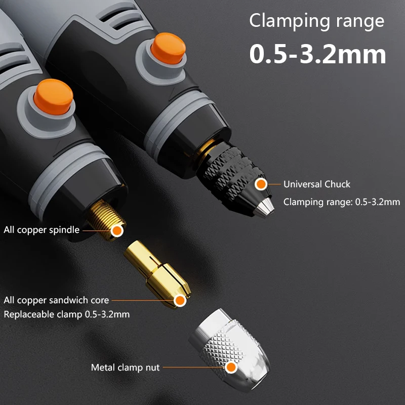 USB Cordless Drill Tool Dremel Drill Engraving Pen Electric 3-Speed Mini Handheld Wireless Drilling Rig Accessory Set