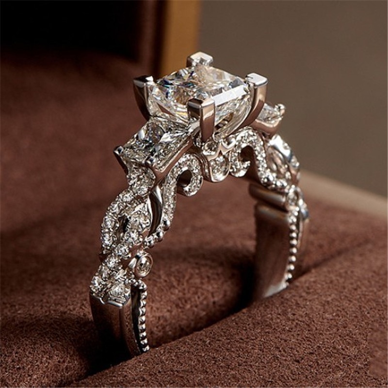 Vintage Hof Promise Ring 925 Sterling Zilver Aaaaa Cz Verklaring Party Wedding Band Ringen Voor Vrouwen Birdal Mode-sieraden