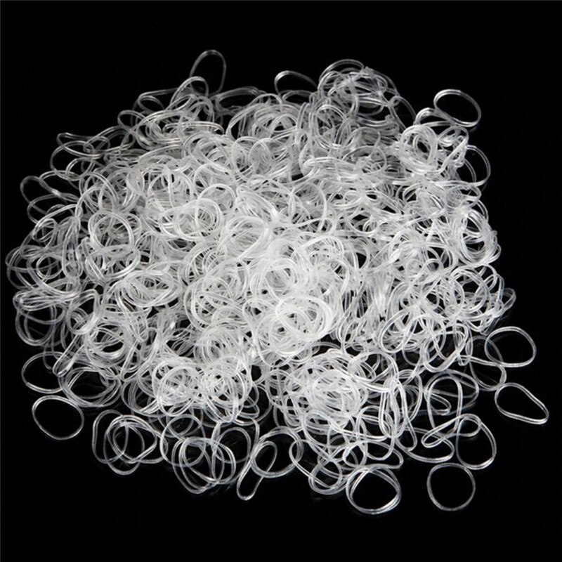 300 stk/parti fleksibilitet gennemsigtig elastik elastikbånd gummi hårbånd ring kvinder piger hår binde reb