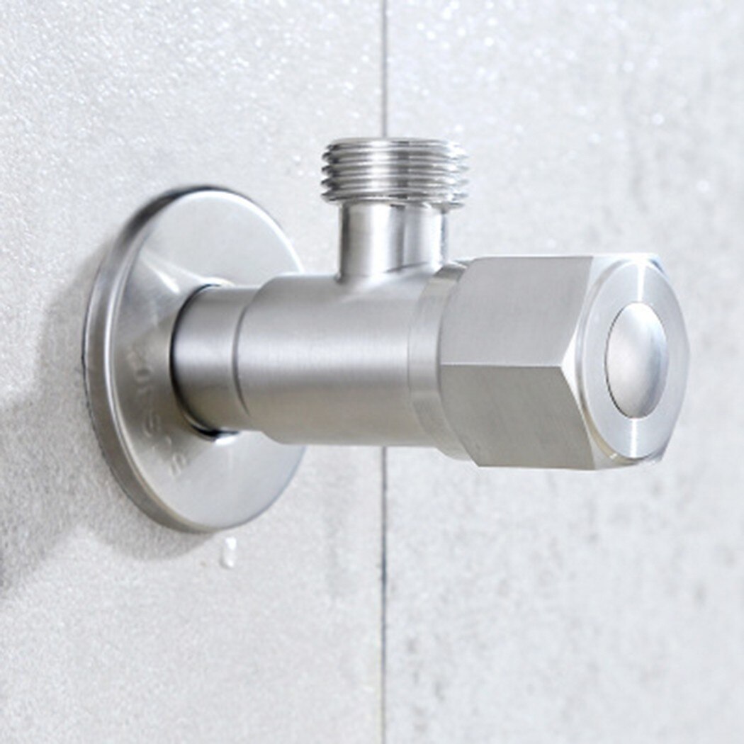 Stainless Steel Shut Off Valve Toilet 0.3-1.8Mpa Angle Valve Brushed Nickel