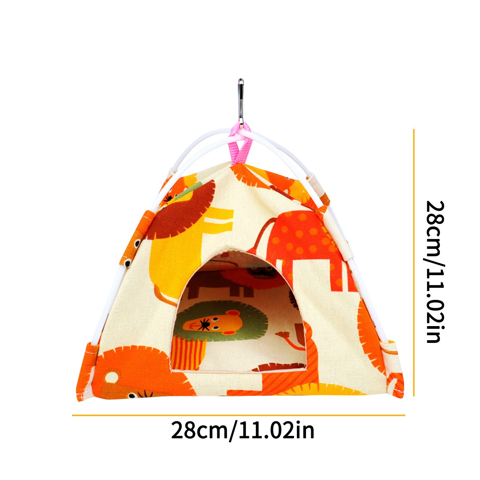Parrot House Small Animal Print Parrot Pet Hanging Canvas Tent Floor Hanging Bird Tent Canvas Parrot House Indoor Decoration