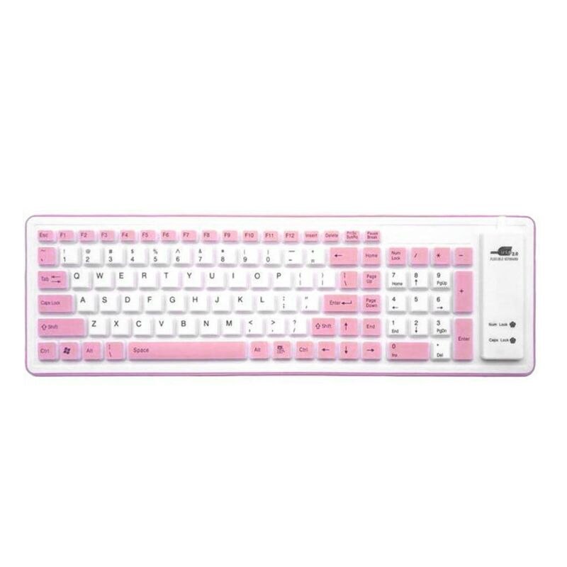 Foldable Silicone Keyboard USB Wired Silicon Flexible Roll Up Soft Keyboard for PC Laptop