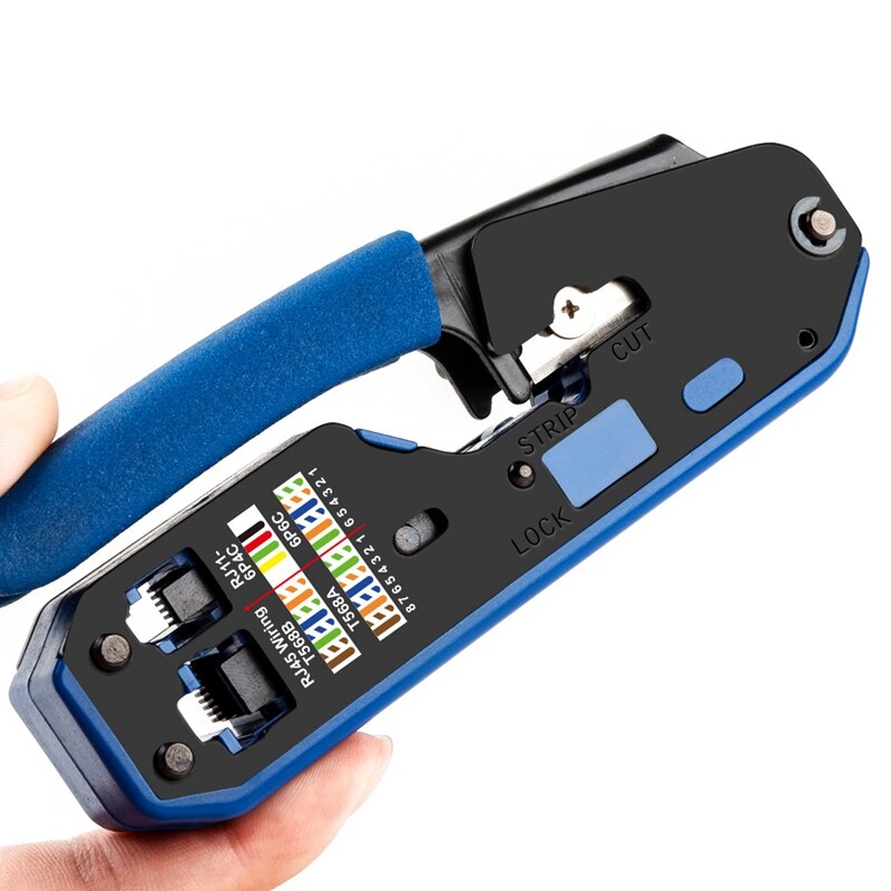 RJ45 Crimping Tool, Network Crimping Tool, Wire Stripper, Wire Stripper for Rj45 Cat6 Cat5E Cat5 Rj11 Rj12 Connector: B