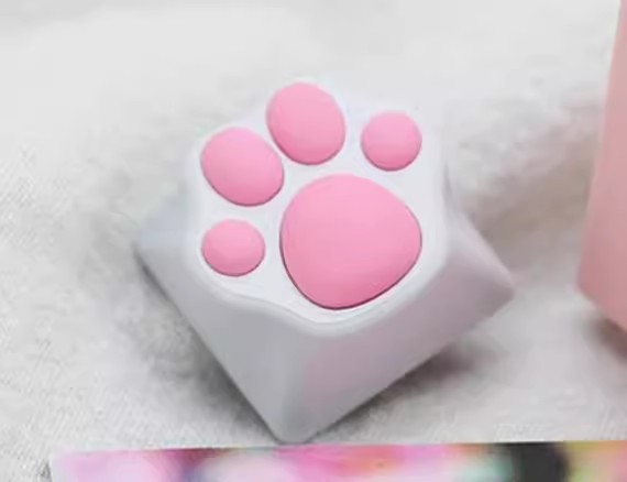 1 Set MX Switch Mechanical Keyboard Backlit Keycaps ESC WASD And Arrow Keys Metal Cat's Claw Key Cap: light pink
