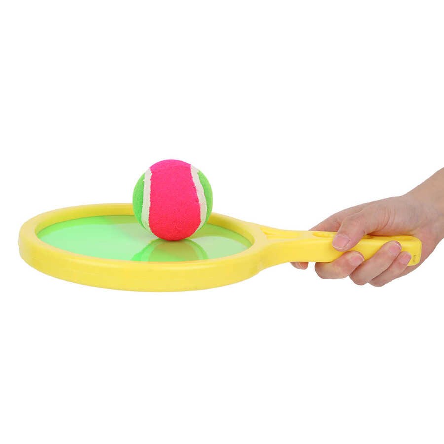 Children Stick Target Racket 2 in 1 Sucker Ball Set Handle Parent-child Throw Catch Toy Catching Ball Racket Set Racquet Sports