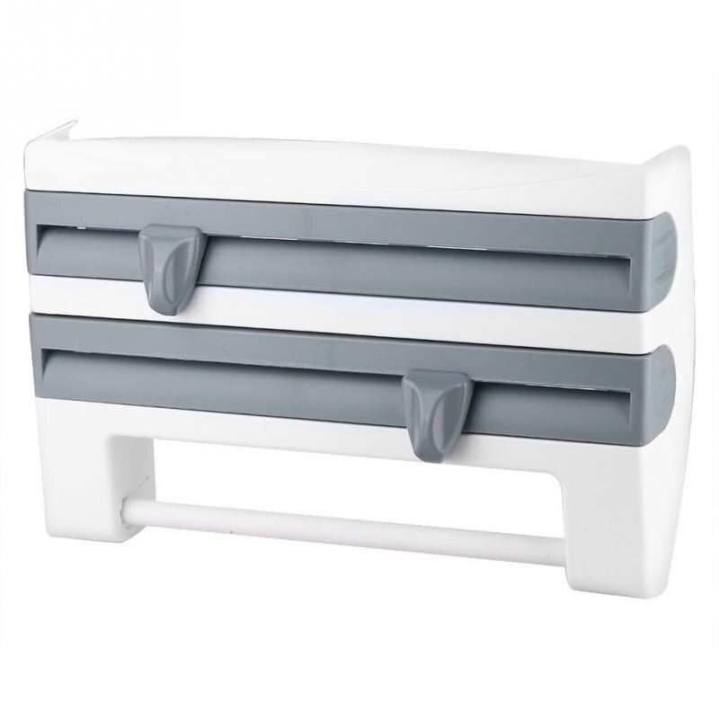 Soporte para pared de papel de cocina, organizador de cocina, dispensador de conservante, estante de almacenamiento para botellas de salsa de cocina, rollo de pared para almacenamiento de papel: Azul