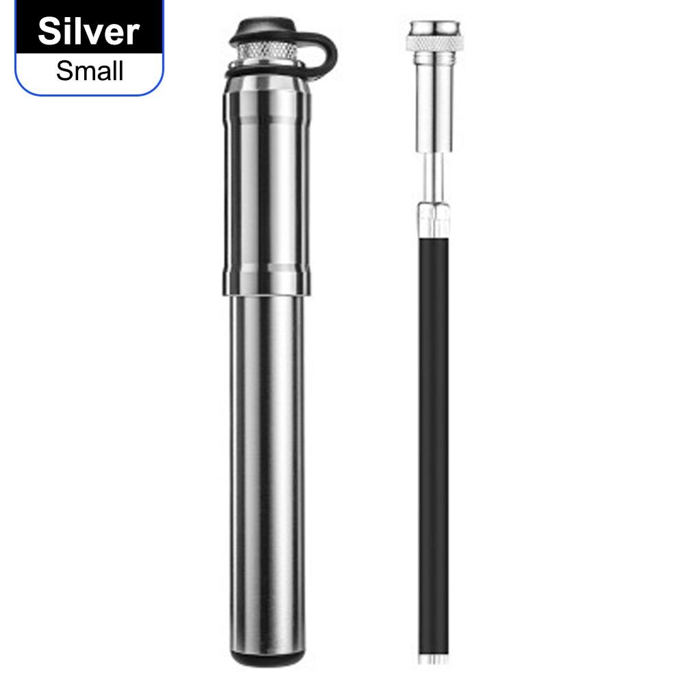 Bomba de bicicleta mtb portátil 160psi mini ciclismo pneu inflator mão bomba de ar acessórios da bicicleta montanha estrada bombas: Silver Small