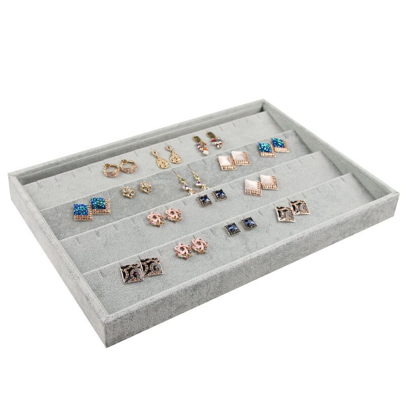 Fløyels smykkeskuff arrangør ring øredobber etui armbånd halskjede anheng oppbevaringsbrett smykker lagringsorgan