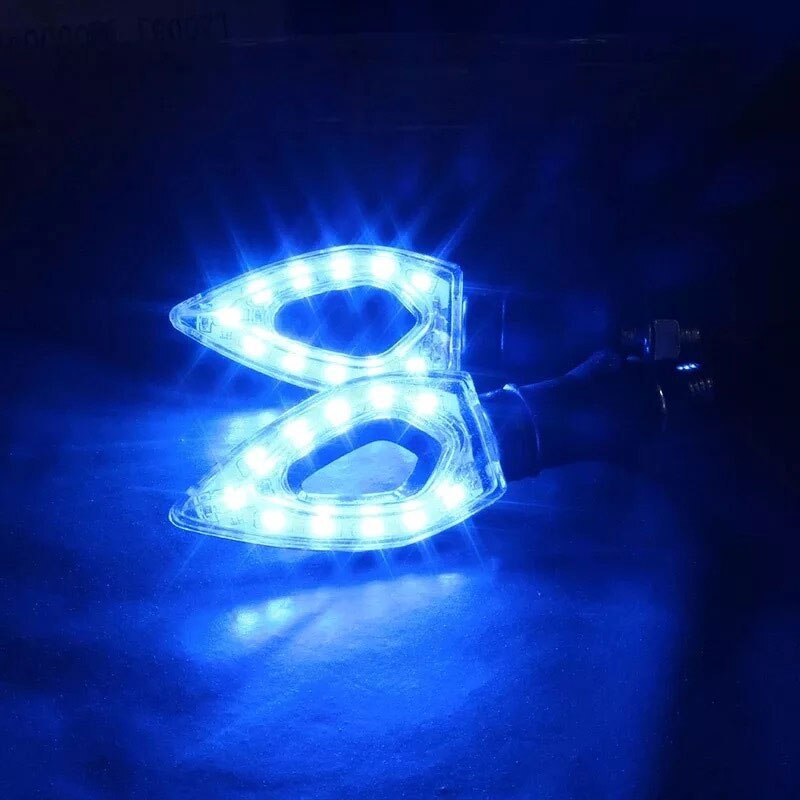 2pc 12 LED de señal de vuelta de luz intermitente para motocicleta luces de cola indicadores para Moto accesorios de la motocicleta amarillo rojo: Azul