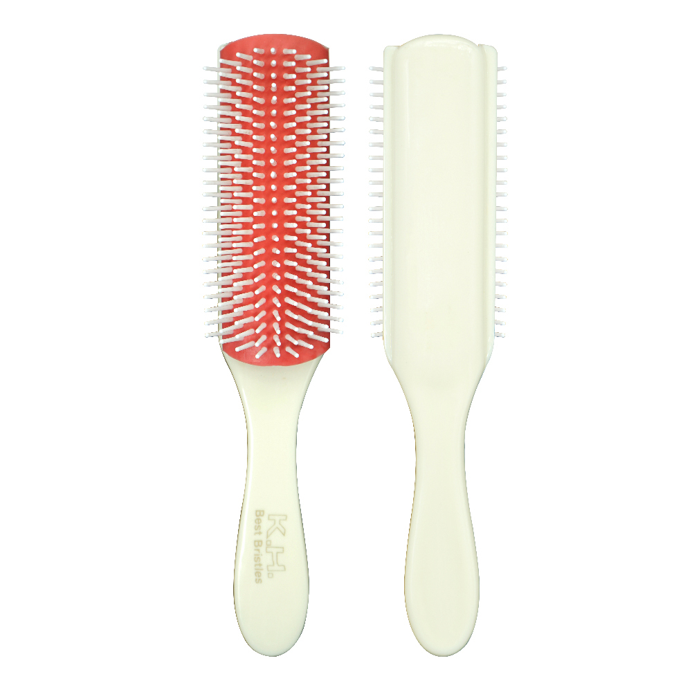 9 filas 4 colores cepillo de pelo desenredante Denman cepillo desenredante masajeador del cuero cabelludo peine de pelo húmedo rizado recto salón de peluquería
