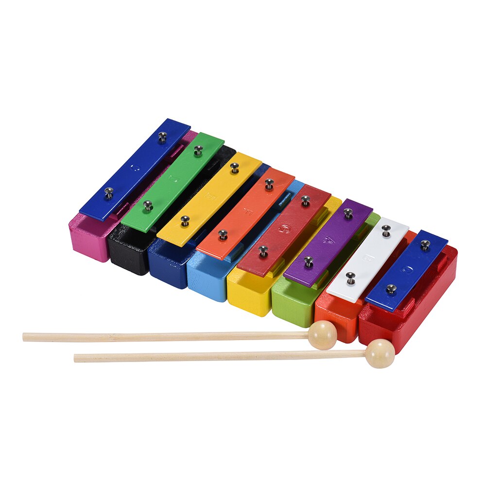 Kleurrijke 8 Note Glockenspiel Resonator Bells Set Percussion Musical Educatief Onderwijs Instrument Speelgoed Met 2 Hamers Voor Baby