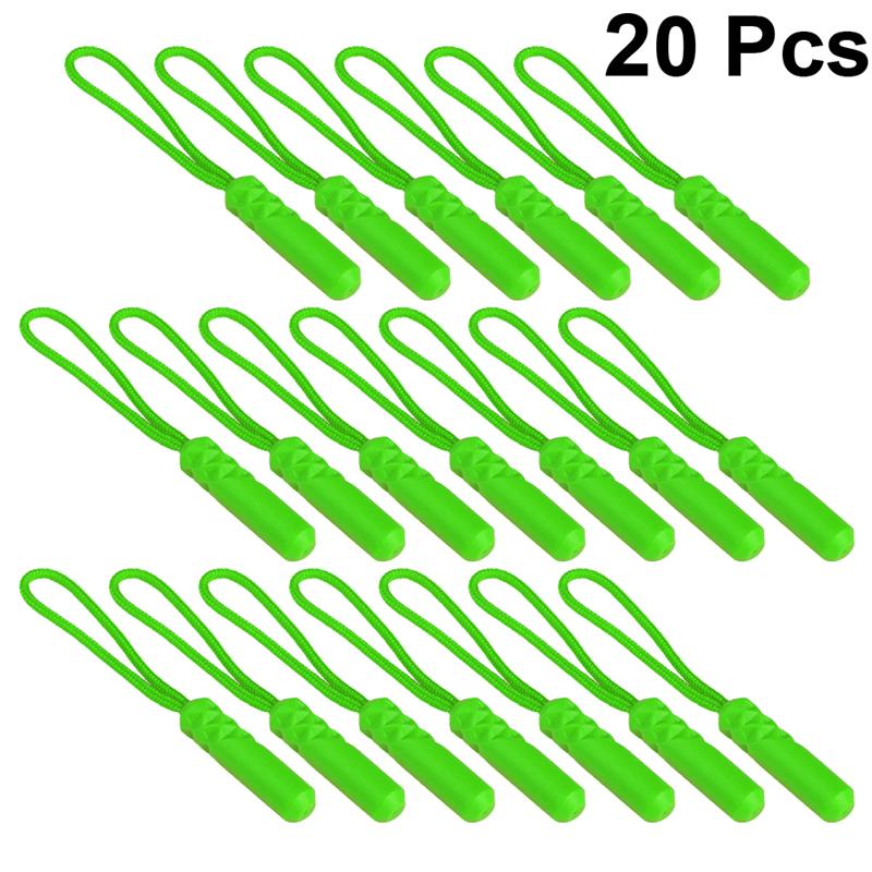 20 stuks cilinderkop rits trekker kleding plastic rits kop compacte rits trekkoord multifunctionele rits trekker voor kleding: Groente