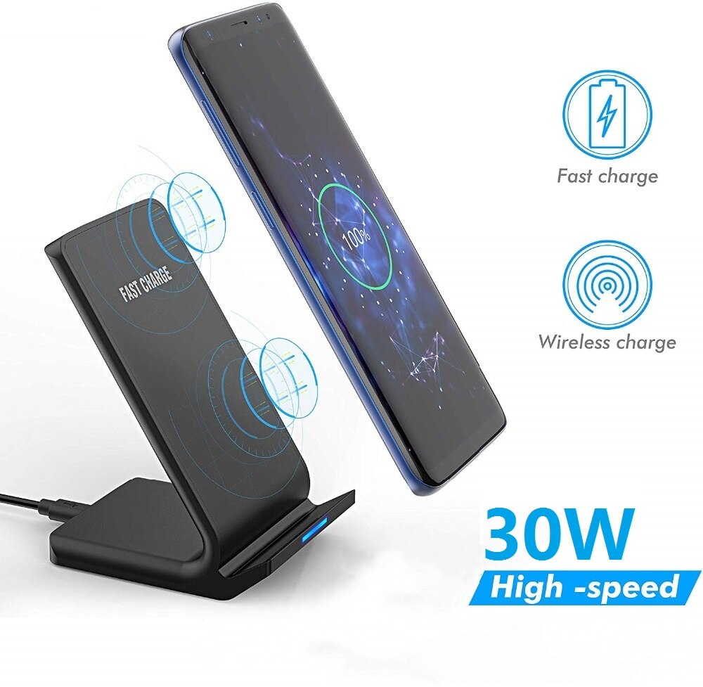30W Qi Draadloze Oplader Stand Voor Samsung S10 S20 Note 10 20 Telefoon Houder Snelle Opladen Dock Station Voor iphone 12 11 Xs Xr X 8