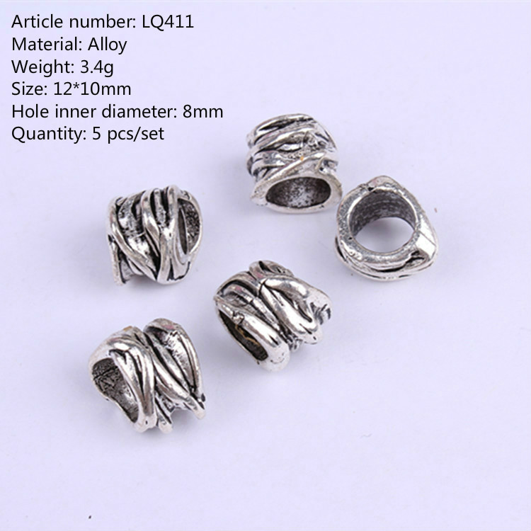 1-5 stücke Wikinger Rune Haar Bart für Haar flechten Schmuck, Der Haar Bart Handwerk Schmuck DIY Große See perle Zubehör: 5Stck   Nein.9