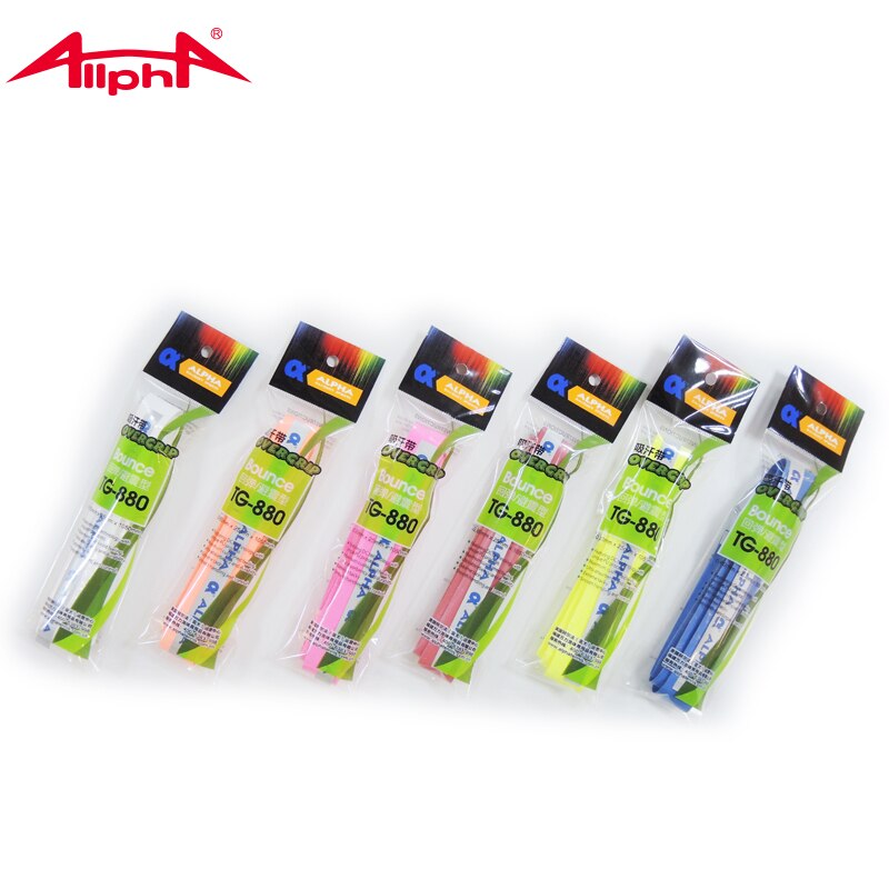 Alpha 5 Stks/partij Eva Zweetband Grips Stok Dunne Racket Overgrip 0.6 + 0.4Mm Dompelen Coating Proces Badminton Overgrips