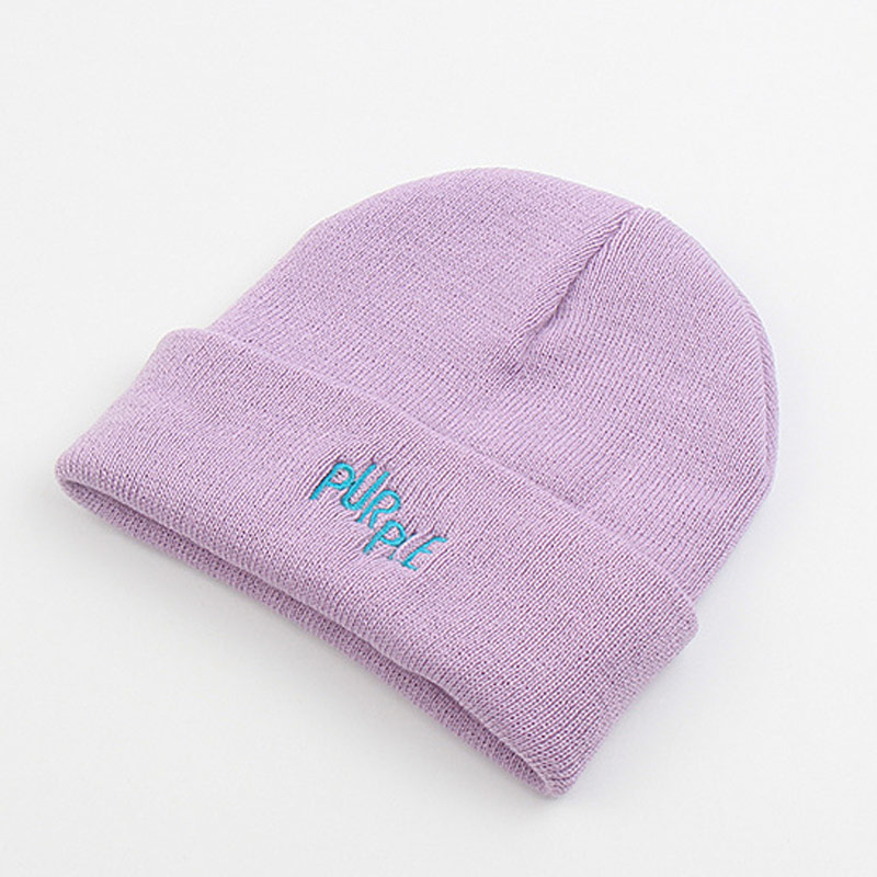 Kirjonta kirje pehmeä neulottu hattu naisten pipo talvi skullies beige pinkki valkoinen musta lt.violetti: Lt. violetti
