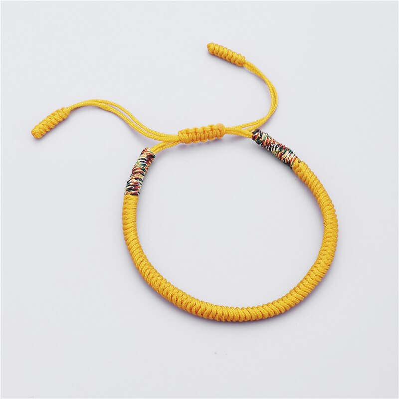 Gelb Nylon Gewinde Armband Tibetischen Buddhistischen Handwoven Geflochtenen Seil Knoten Armbänder Gebet Charm Schmuck Armbänder