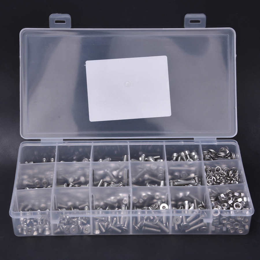 stainless wire sleeve insert threaded inserts 840 Pcs Screw Kit Pan Cylindrical Flat Screw Nut Washer Assortment Kit