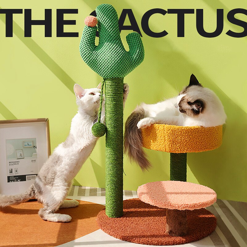 Cactus Kat Krabpaal Met Sisal Touw Kat Scratcher Cactus Voor Katten Scratch Kitten Speelgoed Kat Nest Tree Huis Meubels shelve