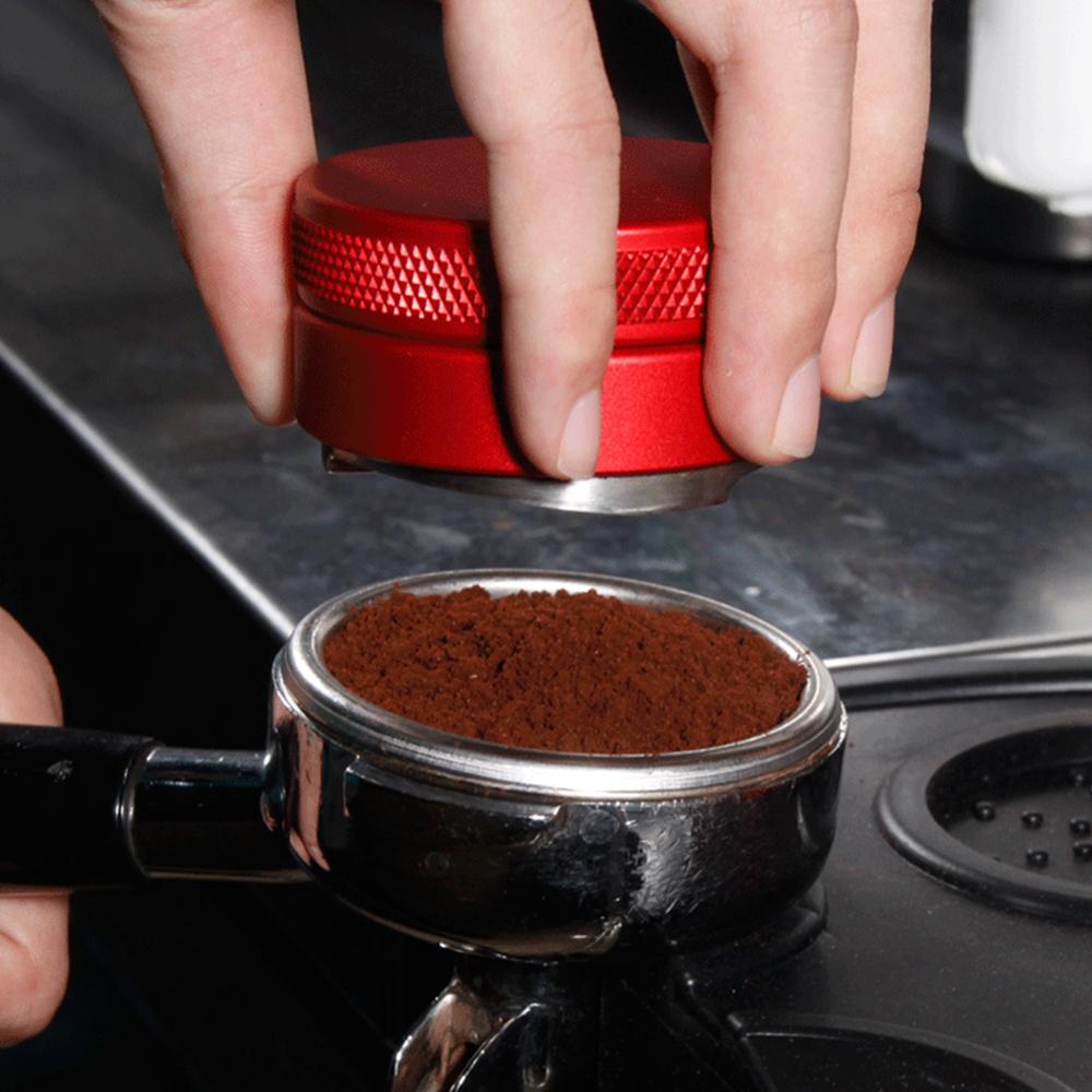 51 aço inoxidável café tamper altura ajustável trefoil distribuidor de café distribuidor de café acessórios de café vermelho/preto