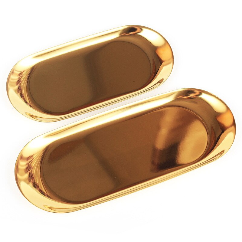 nordisch Gold Ablage Edelstahl Gebäck Platte Schmuck Metall Ablage Dekorative Kleine Schreibtisch machen-hoch Veranstalter