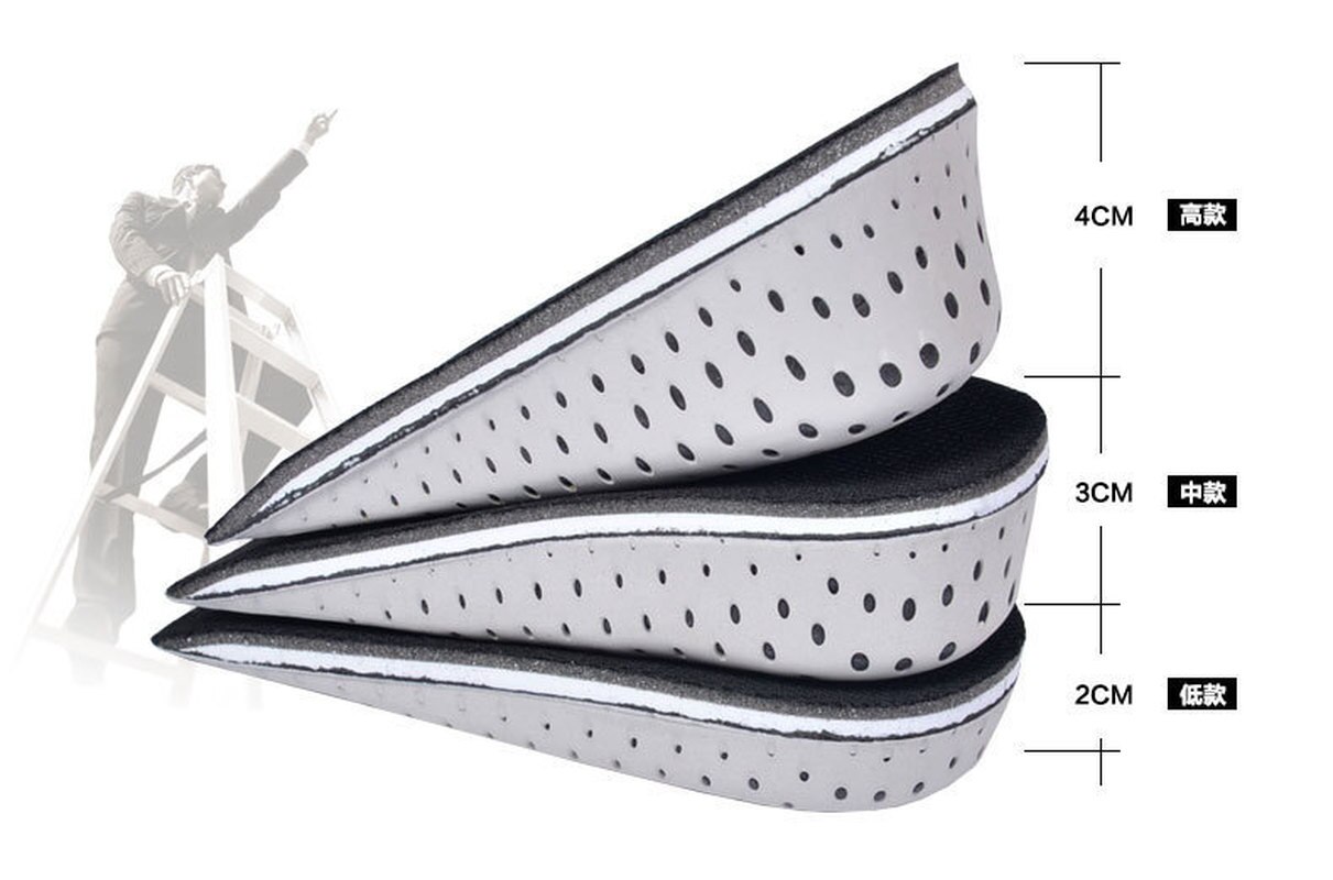 but Insoles oddychający połowa brandzel podnieść obcas wstawić Sporty buty Podkładka poduszka dla obu płci 2-4cm wzrost zwiększyć Insoles 1para