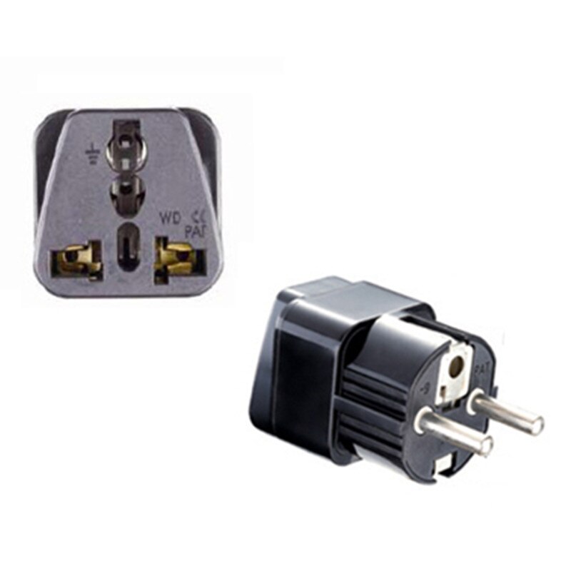 Universel européen KR EU prise adaptateur AU royaume-uni américain US à EU KR Euro allemand voyage adaptateur prise électrique prises de courant: Noir
