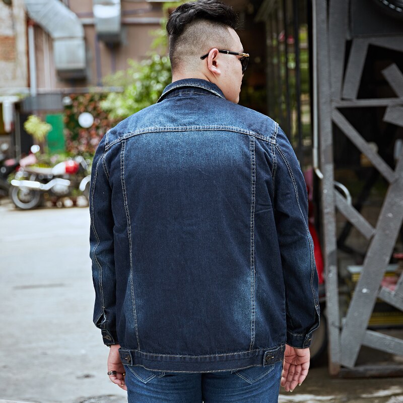 6XL 7XL 8XL Me Slim Denim Jackets Hip Hop Streetwear Solid Male Cotton Motorcycle Jeans Jacket coats Plus Size
