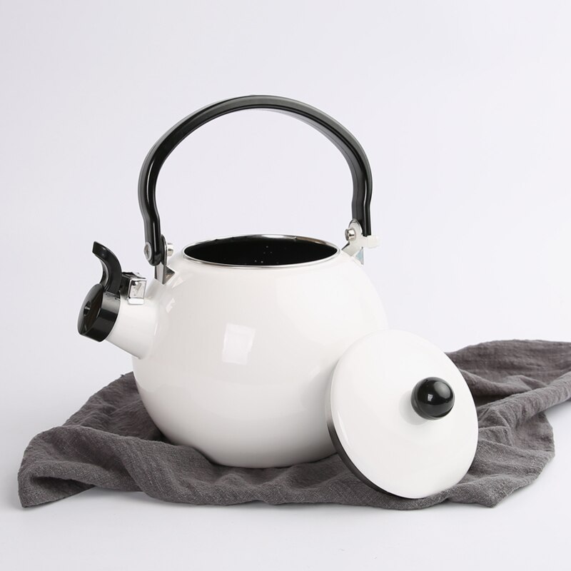 Japanese style thickening porcelain enamel whistle water tea kettle cold kettle Chinese medicine kettle gas cooker household